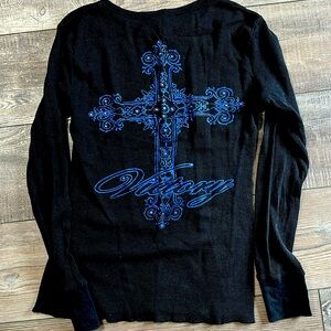 Thermal style, cross themed shirt for you!